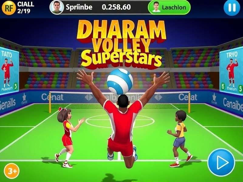 In-game volleyball action Dharam Volley Superstars gameplay